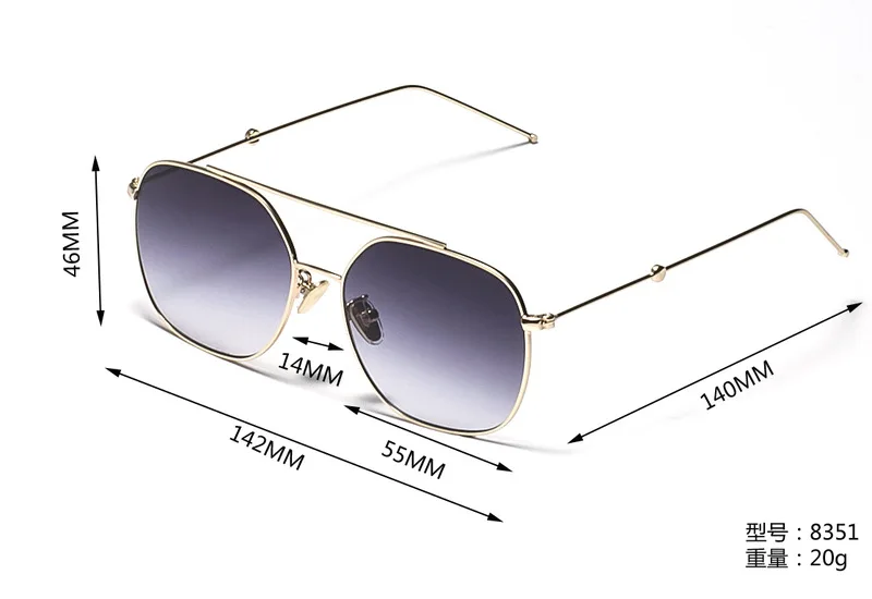 

2021 new fashion sunglasses metal double beam sunglasses men's tide sunglasses men's glasses