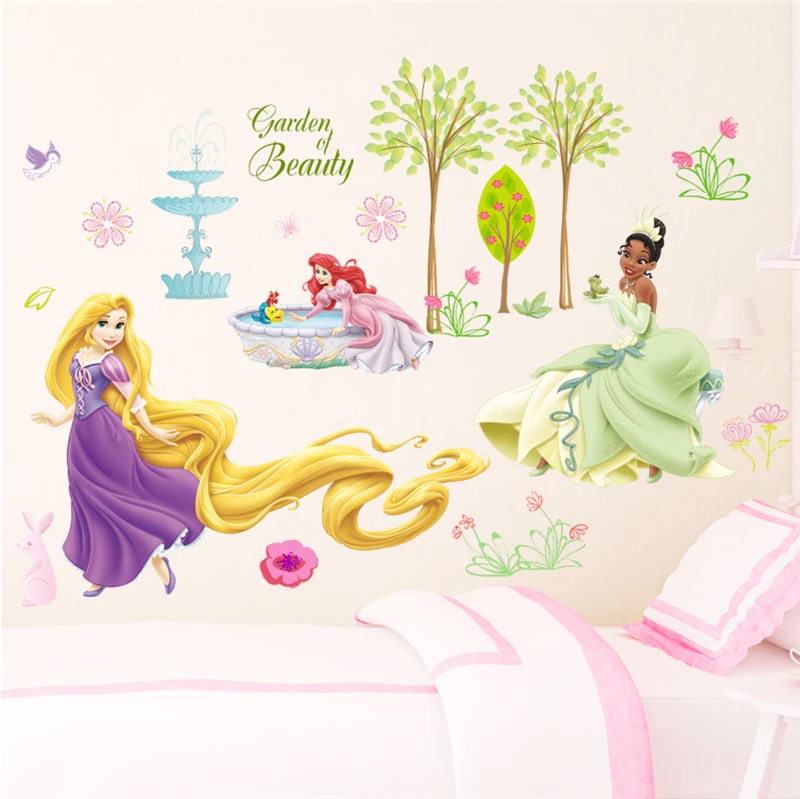 

30*90cm Disney Princess Wall Decals Kids Room Home Decor Cartoon Wall Stickers Pvc Snow Girl Posters Diy Mural Art