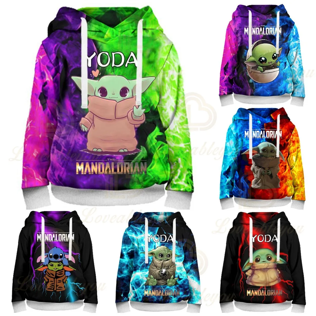 

Christmas Disney Baby Yoda Mandalorian 3 To 14 Years Kids Hoodies 3D Printed Sweatshirt Boys and Girls Jacket Tops Teen Clothes