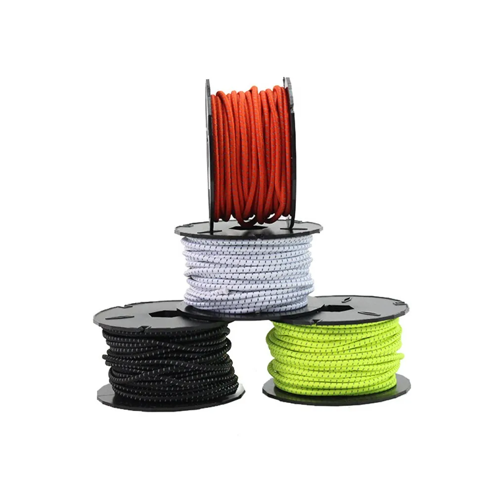 

Reflective Elastic Shock Rope 3mm X 15 Meter Loop Rope For Outdoor Craft Cargo Nets Bungee Cord Crafting Stretch String Tie
