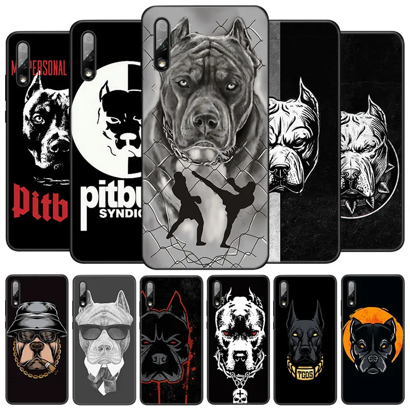 Чехол Pitbull Dog для Huawei Honor 10X Lite 7A 7S 8A 8S 8C 8X 9A 9C 10i 20i 30i 20S 20E 9X Pro 10 8 мягкий черный чехол из