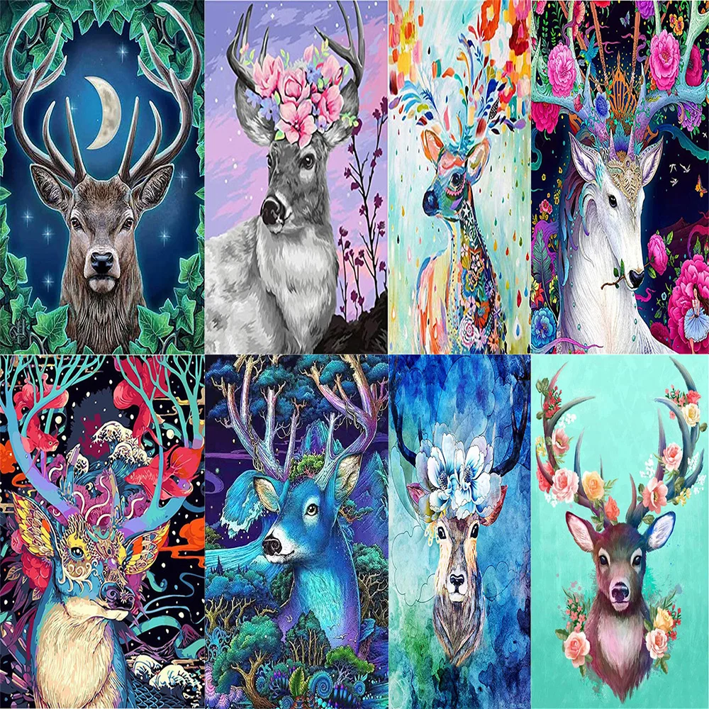 

Diamond Painting Kit 5D DIY Diamond Embroidery Complete Round Diamond Mosaic Christmas Deer Art Home Decoration
