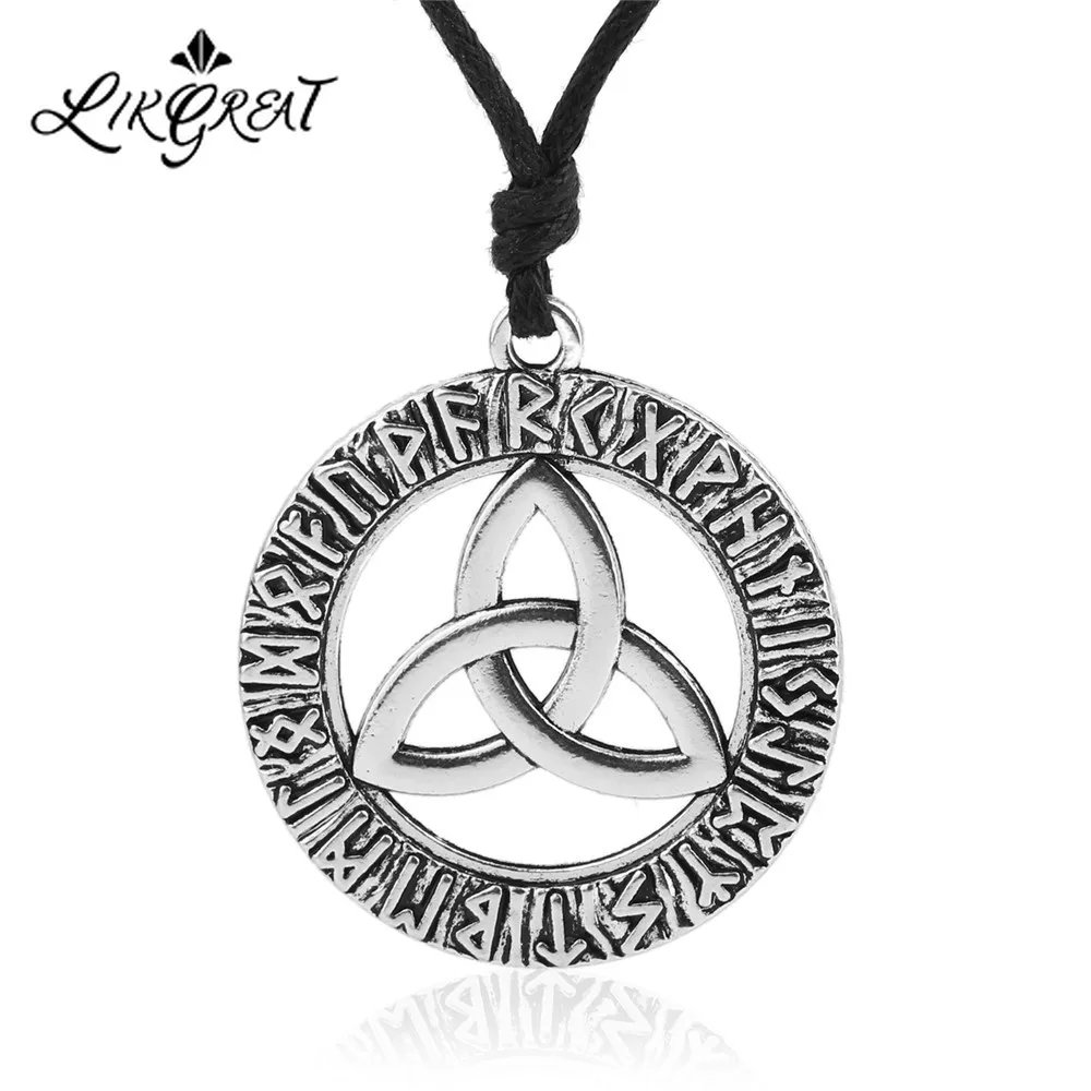 Круглый Кулон цепочка LIKGREAT Wicca ожерелье религиозное необычный кулон винтажный