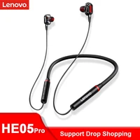 lenovo headphones he05 pro tws wireless bluetooth earphones sports cvc noise canceling earbuds headset with mic four speakers