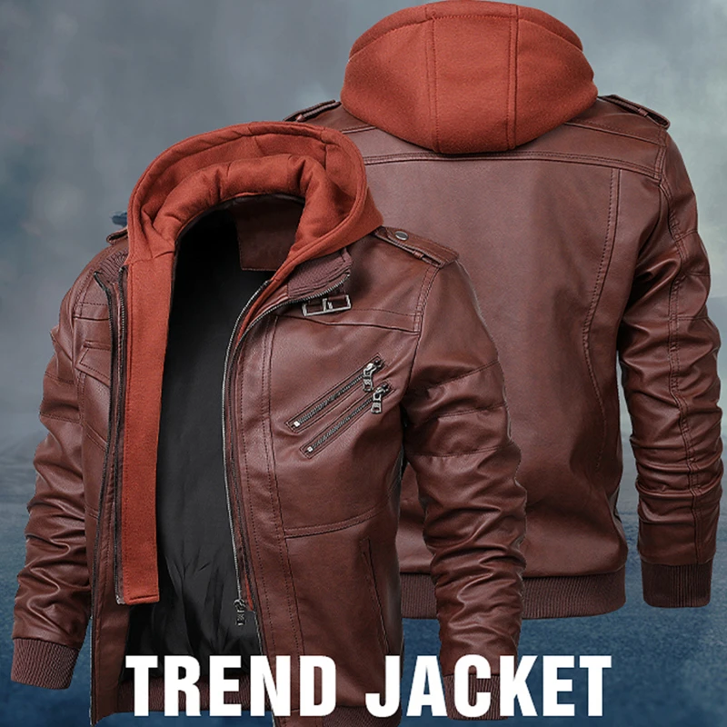 

New Men's Leather Jackets Autumn Casual Motorcycle PU Jacket Biker Leather Coats Brand Clothing EU Size