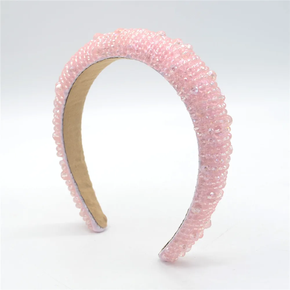 

Luxury Shiny Full Crystal Hair Hoop Headband Wide Head Hoop Women Rhinestone Hairband Sponge Point Diamond Hair Accessories 2021