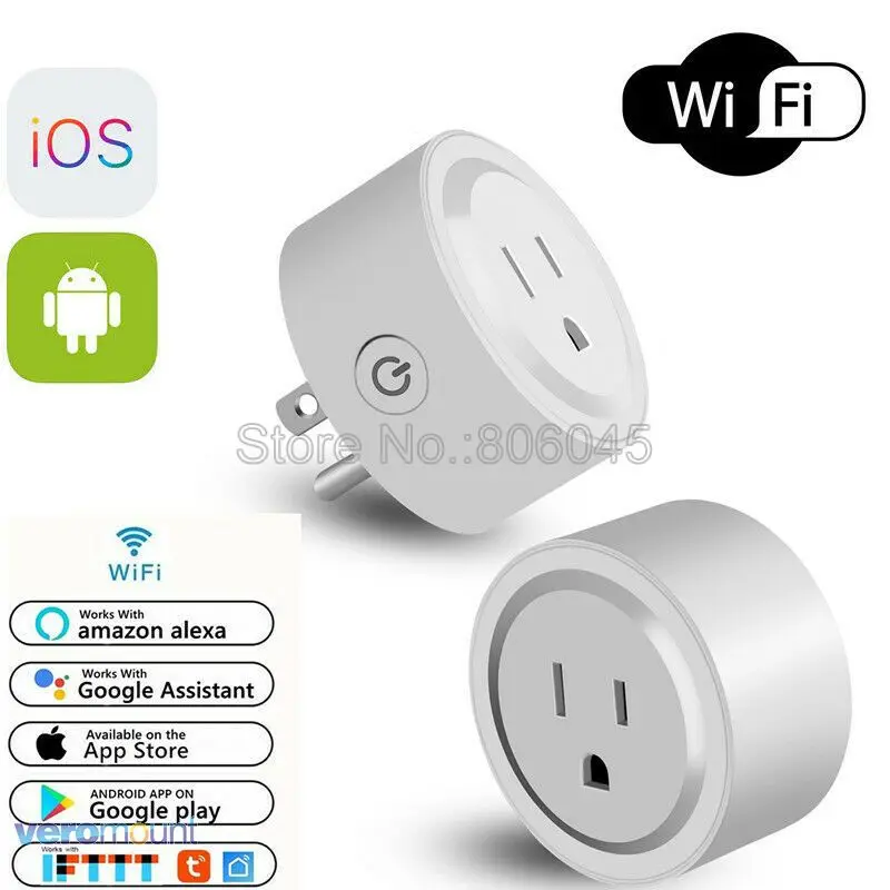 Magic Home умная розетка Wi-Fi US Plug, Wi-Fi пульт дистанционного управления Alexa Голосовое управление, синхронизация ВКЛ/ВЫКЛ Google Home Electric Mini 10A