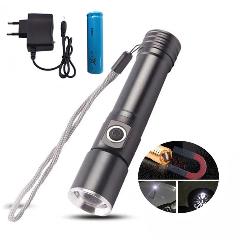 

Portable Q5 Lanterna LED 18650 Tactical Flashlight Powerful 1600 Lumens Zoomable Linterna Torch Lamp Light Black Outdoor