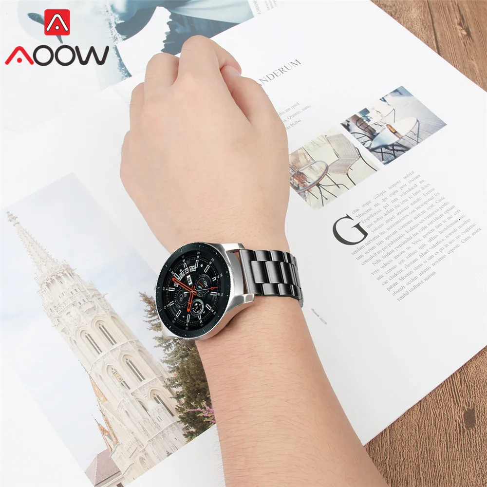 20 мм 22 мм ремешок из нержавеющей стали для samsung Galaxy Watch 42 мм 46 мм активный розовый металлический браслет ремешок для SM-R800 SM-R810