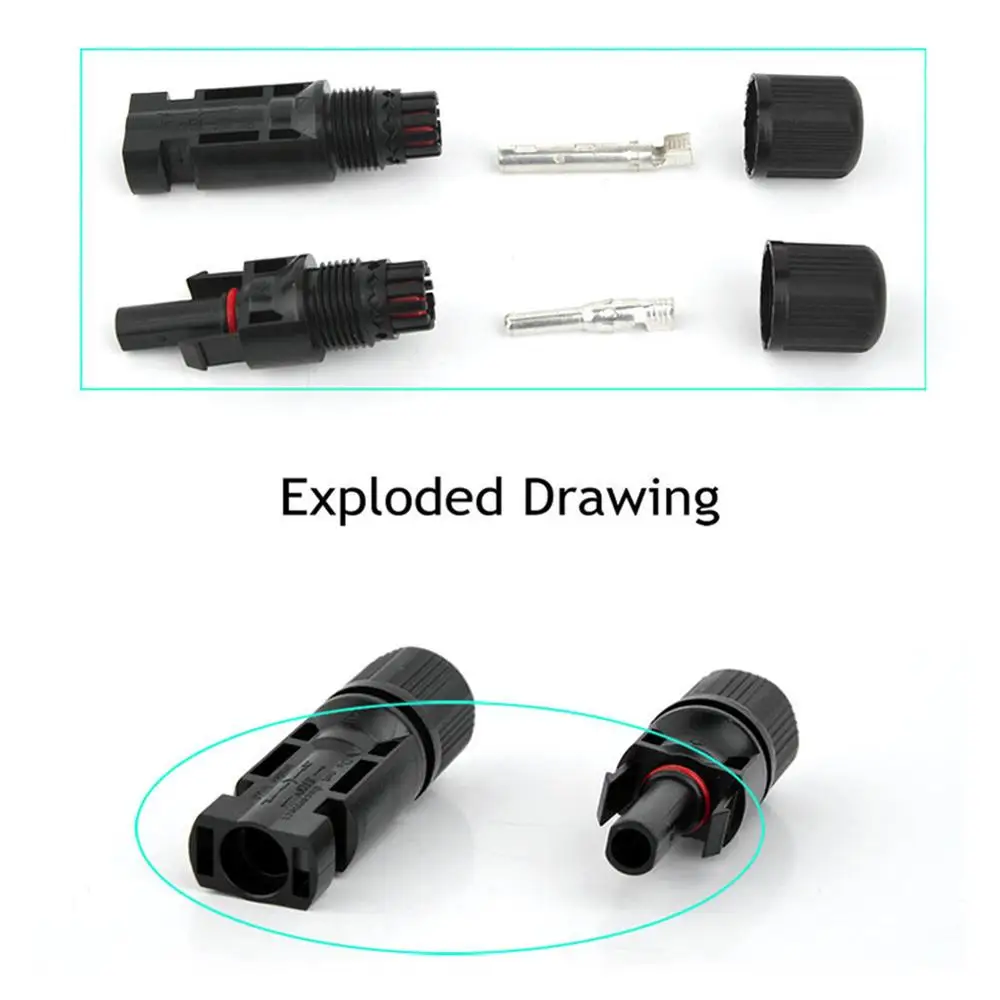 5 шт. разъем Солнечный Системы комплекты 1000V Панели солнечные параллельное