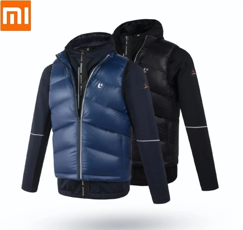 Мужской пуховой жилет Xiaomi ULEEMARK Повседневная теплая ветровка из 90% го серого