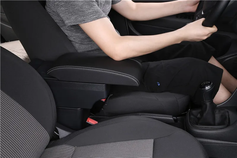 KIA picanto подлокотник коробка центральный магазин содержимое коробка с подстаканником продукты интерьер автомобиля-Стайлинг аксессуар - Название цвета: E1 style black