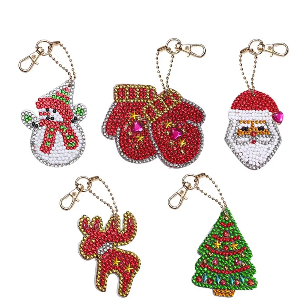 

5d Diy Diamond Painting Christmas Keychain Diamond Bag Handmade Pendant Jewelry Mosaic Home Decoration Pattern Christmas Gift