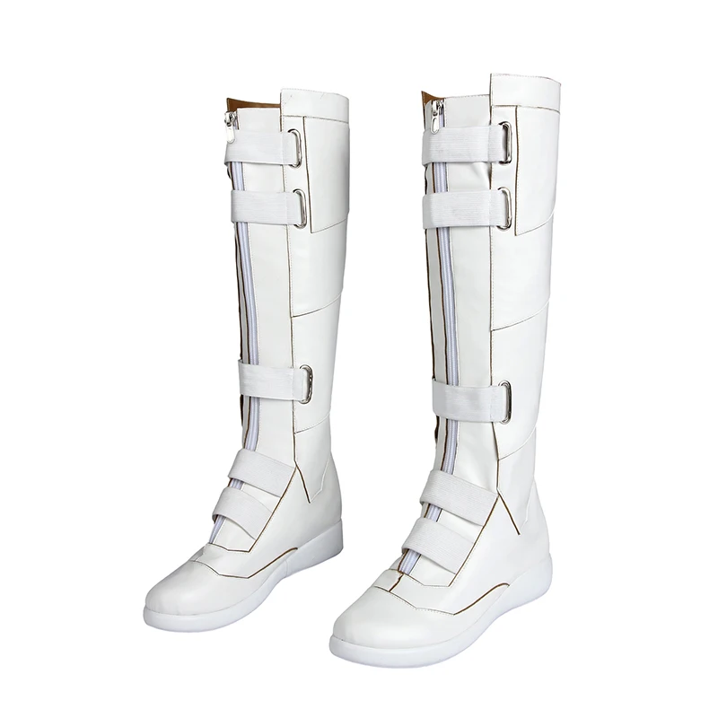 

Adult Women Widow Cosplay Costume Natasha Romanoff White Long Battle Boots Fancy Halloween Masquerade Feet Accessories