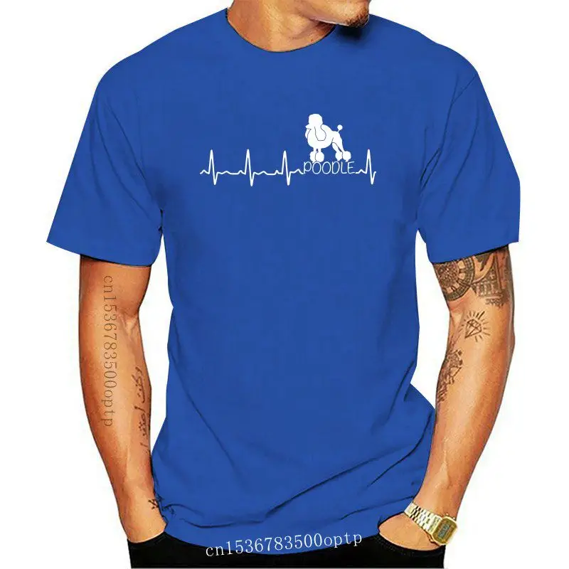 

Мужская футболка с изображением пуделя сердцебиения, забавная футболка для любителей собак, Забавные футболки из чистого хлопка с коротким...
