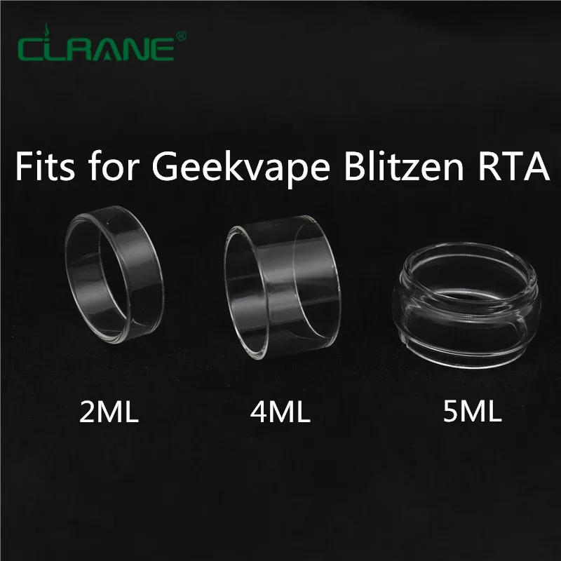 

10PCS clrane Replacement Glass Tube For Geekvape Blitzen RTA 2ML/4ML Straight Version And 5ml Fatboy Version Bubble Glass Tank
