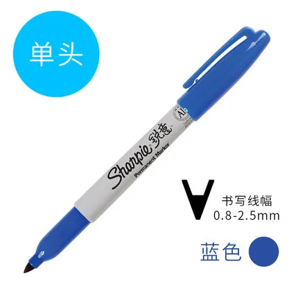 Blue 1 шт. маркер Sharpie ручка масляная не выцветает водонепроницаемый Быстросохнущий художественный цветной маркер большой емкости - Цвет: Blue
