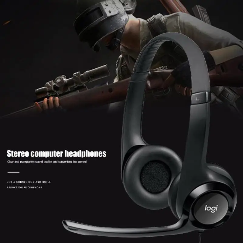 USB проводные наушники для игр с микрофоном