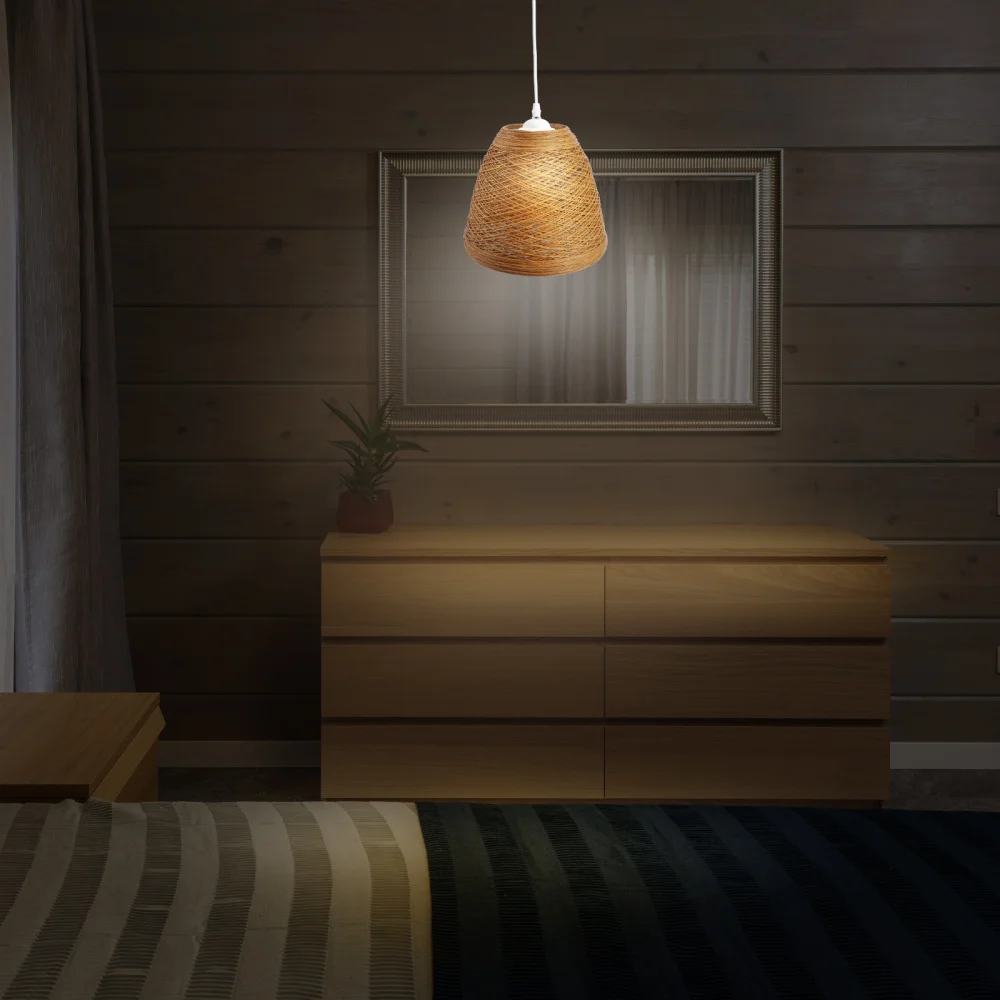 

Idyllic Rattan Woven Pendant Light Creative Ceiling Lamp for Living Room Bar
