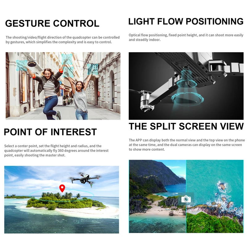 

VISUO ZEN K1 4K Drone GPS 5G WIFI 50X Zoom Dual Camera 26mins Flight Times Beauty Filter Figure Brushless RC Quadrocopter Dron