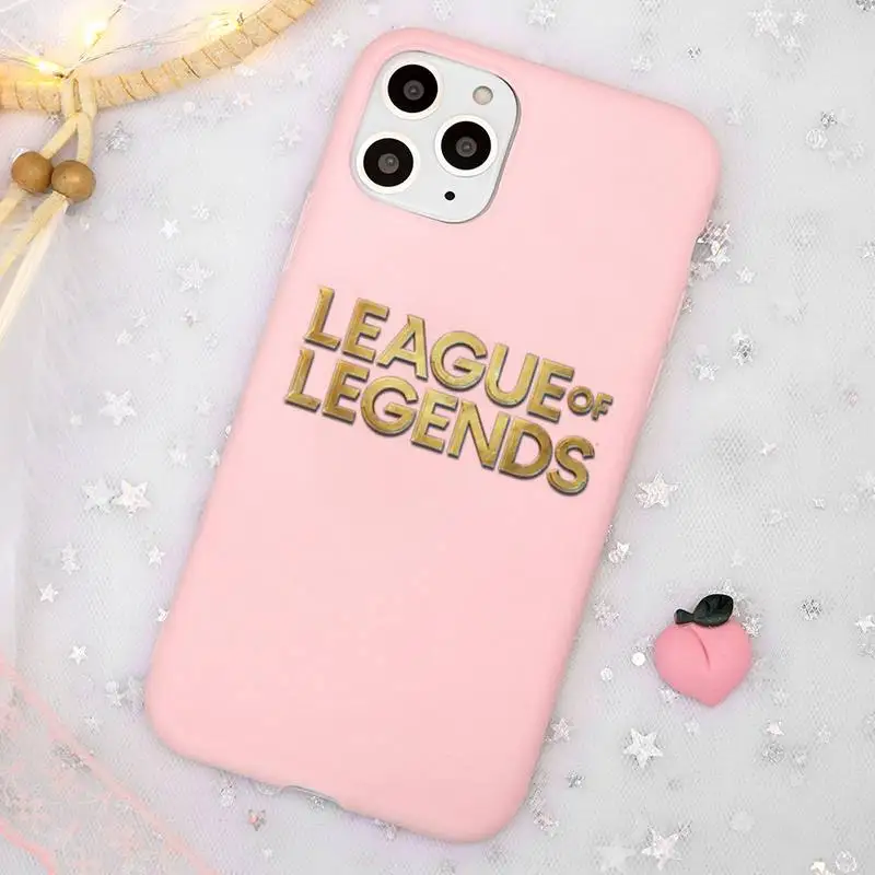 

League of Legends Phone Case Candy Color Pink for iPhone 11 pro XS MAX 8 7 6 6S Plus X 5S SE 2020 XR
