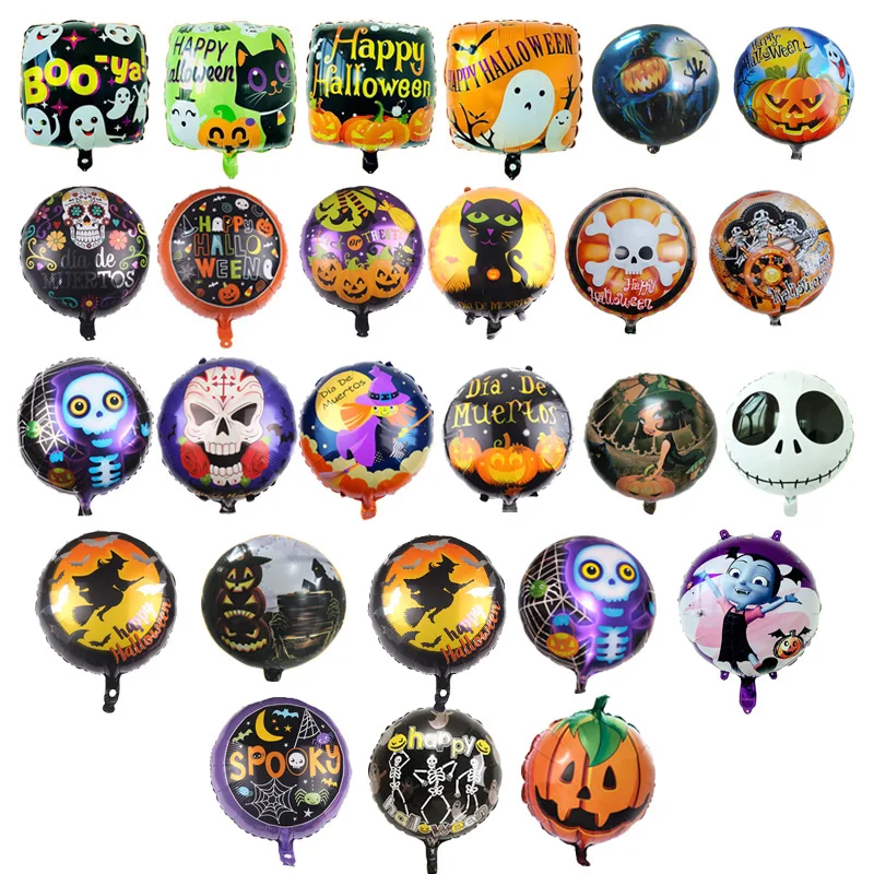 10 шт./лот 18 дюймов Хэллоуин Круглые фольгированные воздушные шары Boo квадратный
