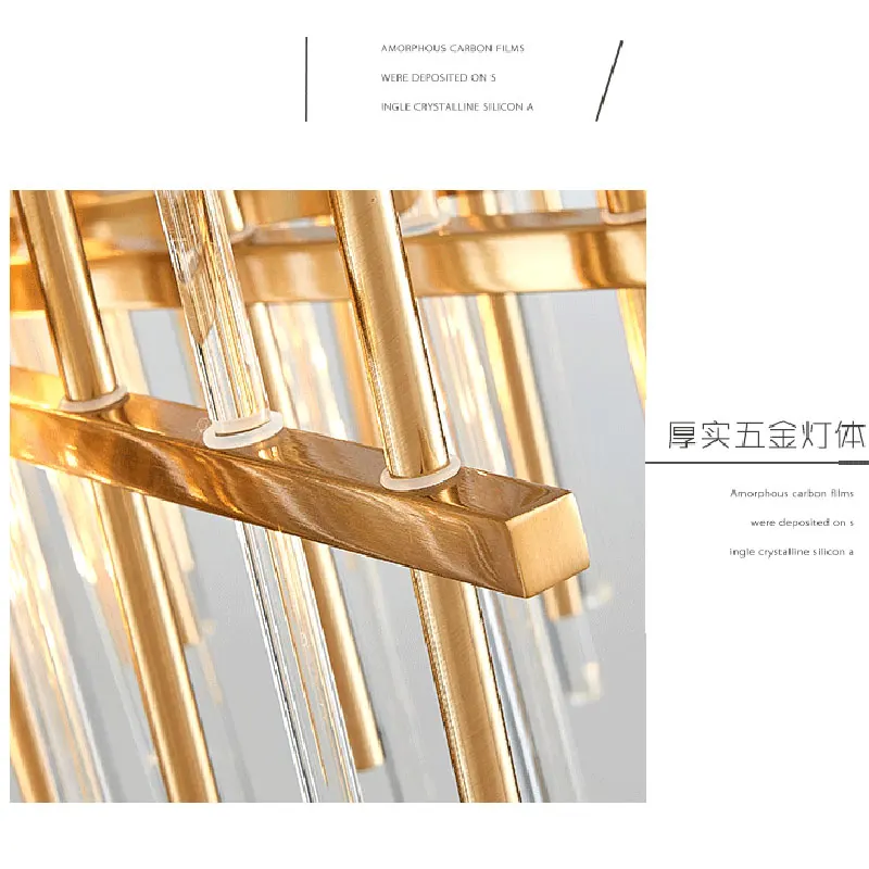 

modern crystal lamp chandelier for living room lamps luxury golden round stainless steel chain chandeliers lighting