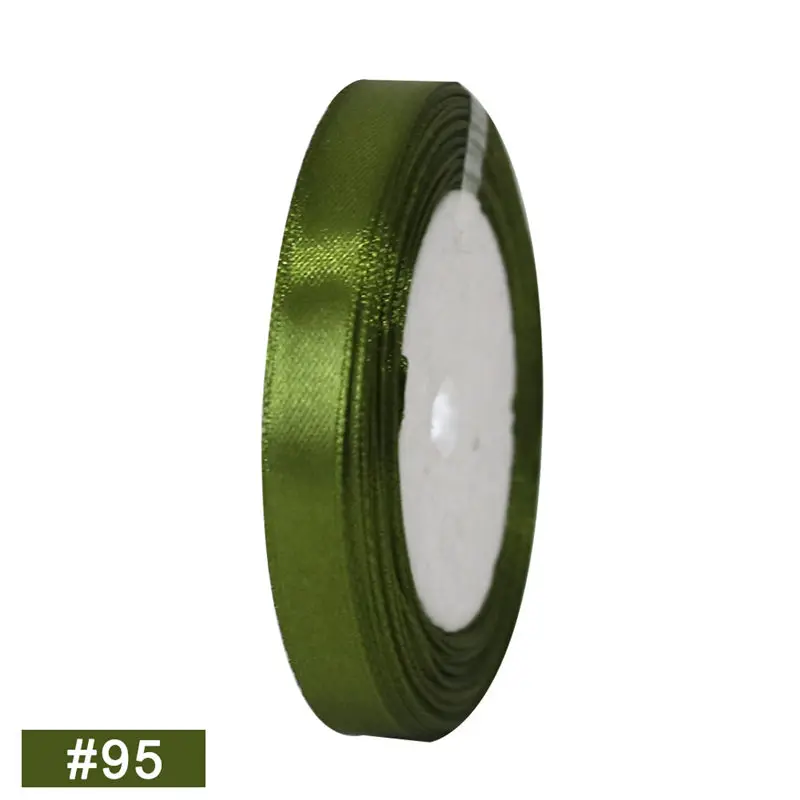 95 grass green 25 ярдов атласный Свадебный букет атласная лента DIY Искусственные Шелковые Розы товары для рукоделия Швейные аксессуары Скрапбукинг материал D1 - Цвет: 95 grass green