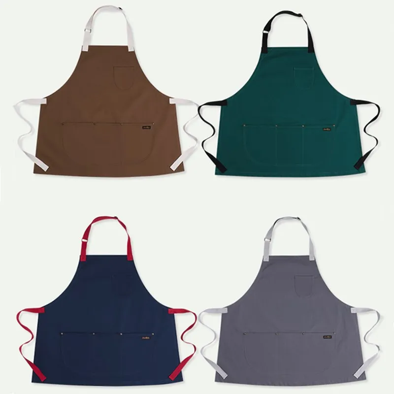 Сплошной цвет хлопок фартук официанты бариста бистро кондитерское оборудование