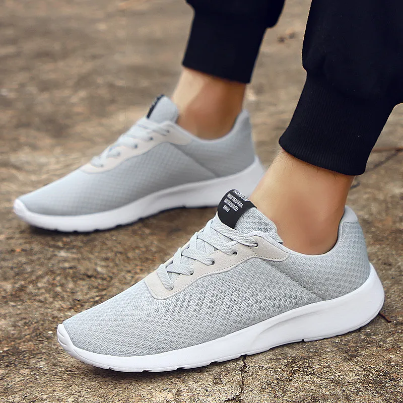 

Large Casual Sports Shoes Light Men's Shoes Lace Up Mesh Men's Sneakers Flat Men's Walking Shoes Zapatos De Hombre Men