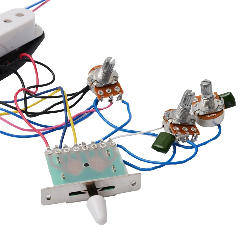 elektrische gitarre pickup kabelbaum prewired 5 weg schalter 2t1v sss pickup für st elektrische gitarre schwarz weiß free global shipping