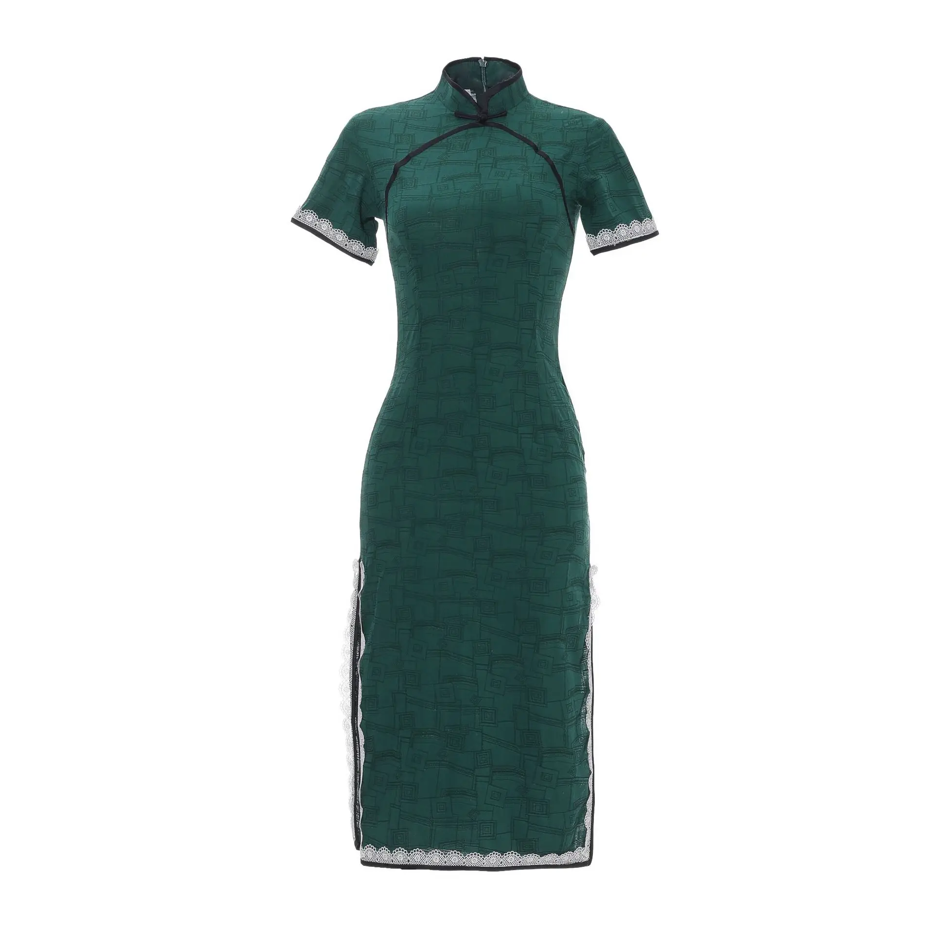 Китайское платье свадебное кружевное традиционное платье для женщин cheongsam китайский стиль длинное qipao с вырезами кружевное вечернее платье