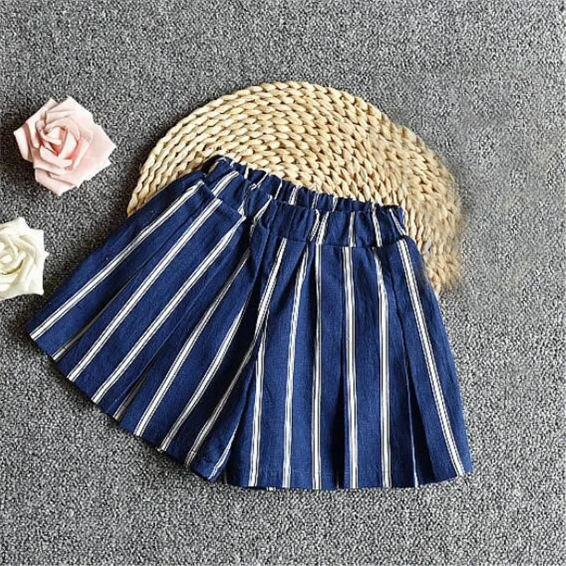 

Child Summer Clothes Girls Sets Two Piece Top and Shorts Casual Sleeveless Striped Kids Clothing Outfits for 2 to 7 Years