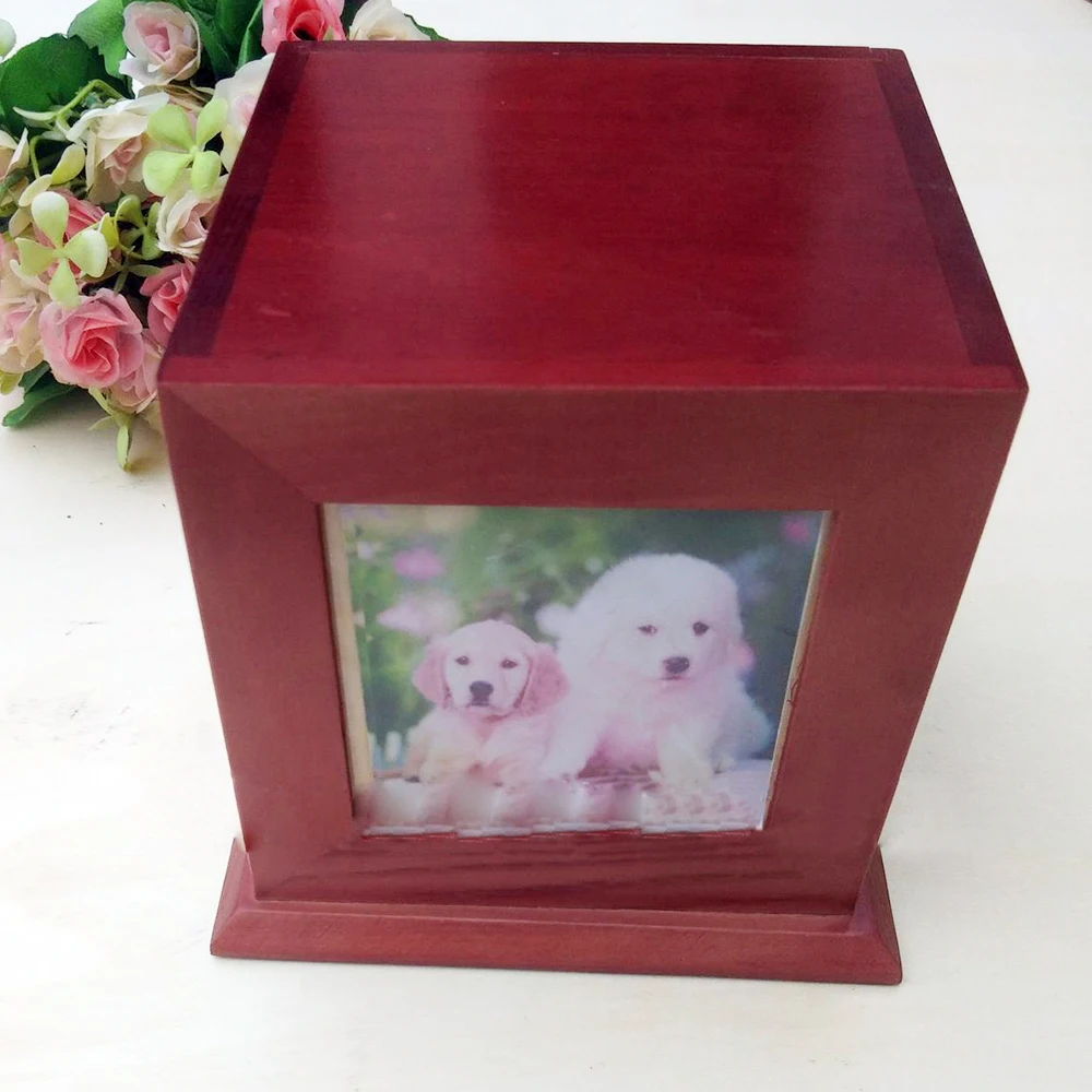 Pinevood ПЭТ Шкатулка Funeraire Мемориал собака Кот урны фотобокс Кремации Урна сувенир