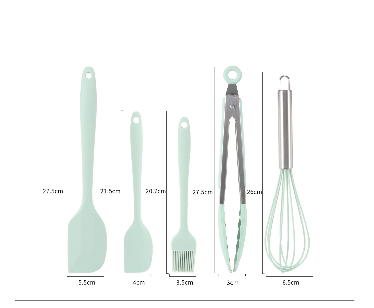 

Silicone Spatula 5-Piece Set Non-Stick Cookware Diy Baking Cake Tool Kitchenware Set Spatula Household Kitchen Utensils