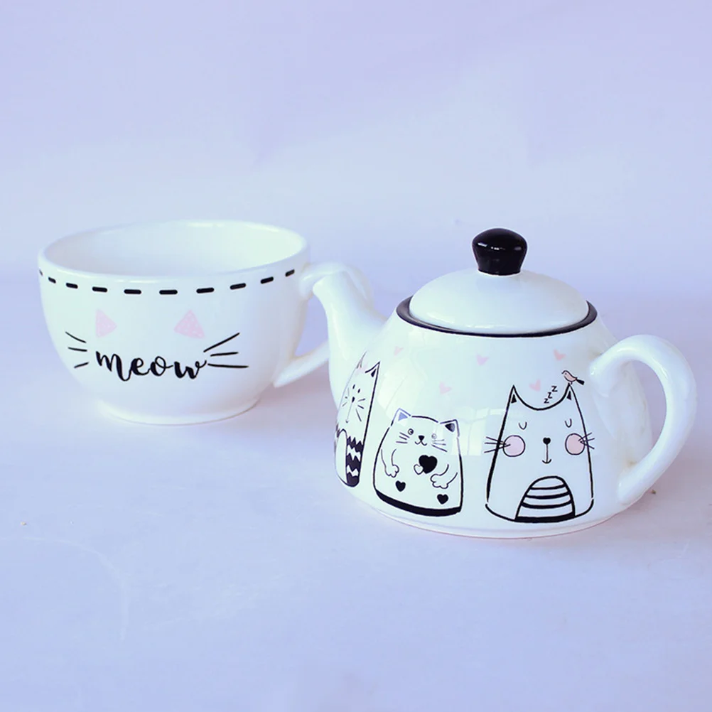 1 набор чашек в виде милой кошки многоразовый керамический чайный чайник чашка |