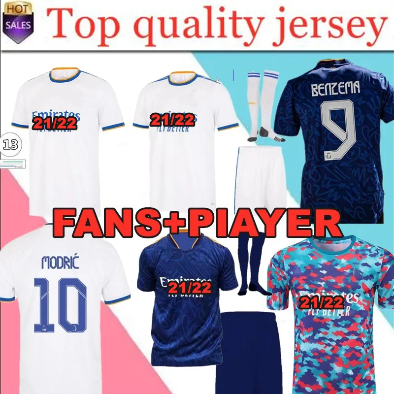 

new adults Real 21-22 JOVIC BENZEMA MODRIC HAZARD VALVERDE ASENSIO RODRYGO SERGIO RAMOS JAMES 2022 men Madrid jersey Top Quality