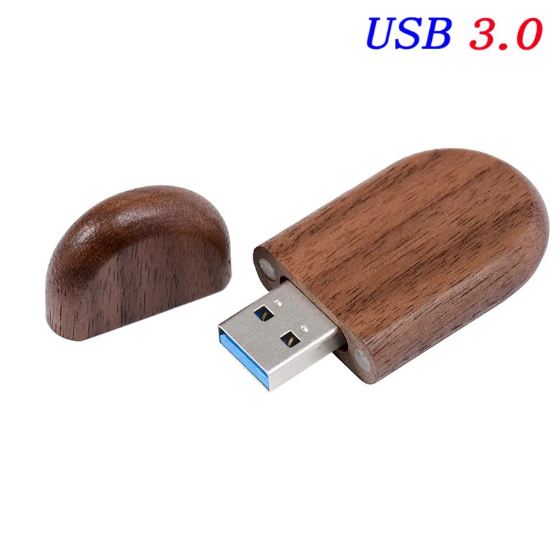 Walnut JASTER USB 3,0 деревянная usb карта памяти+ коробка клен бамбук usb флэш-накопитель 4 ГБ 8 ГБ 16 ГБ 32 ГБ 64 ГБ 128 ГБ Флешка с логотипом на заказ - Цвет: Walnut