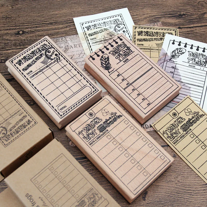 Большие деревянные ретро PDA план печать ручного счета Примечания точечная