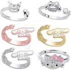 Новые кавайные Sanrios Cinnamoroll кольца с собакой Мультяшные животные модные ювелирные изделия аксессуары Аниме Кукла девочка детские подарки кольца на палец игрушка