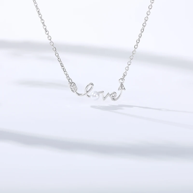 

Pearl Love Necklace Lady Rose Gold Arrow Shape Pendant Necklace For Women Jewelry Valentine's Day Birthday Gift for Girlfriend
