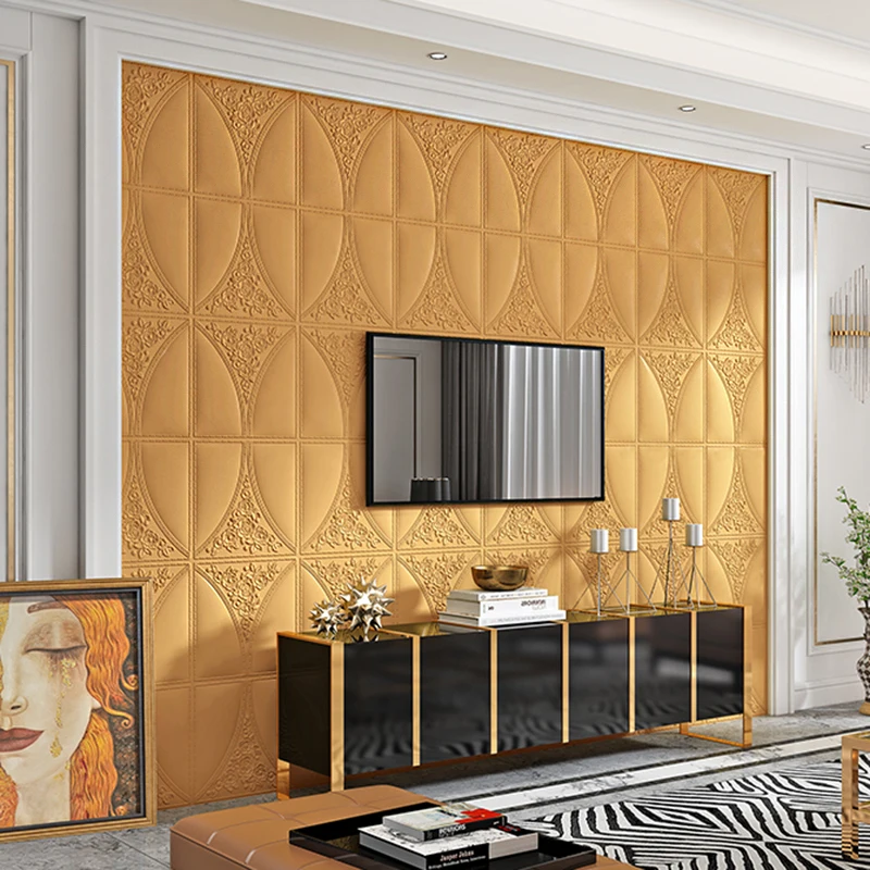 Самоклеящиеся обои из пены настенные 3D панели для гостиной наклейки на стену в