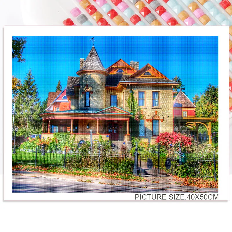 

Stunning Scenery 5D Diy Diamond Painting Lake House Cross Stitch Kit Mosaic Diamond Embroidery Round Square Drill Home Decoratio