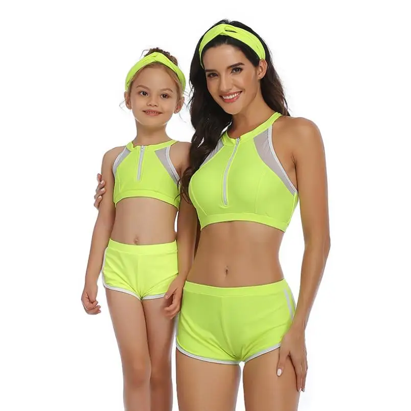 

2020 New High Waist Parent-child Swimwear Women Sexy Mother Daughter Swimsuit Girls Bathing Suit Family Matching Outfits