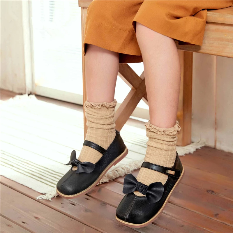 

New Spring/Autumn Soft Botto Non-Slip Children Leather Shoes British Style Girls Dance Dress Student Baby Toddler Flats Kids 041