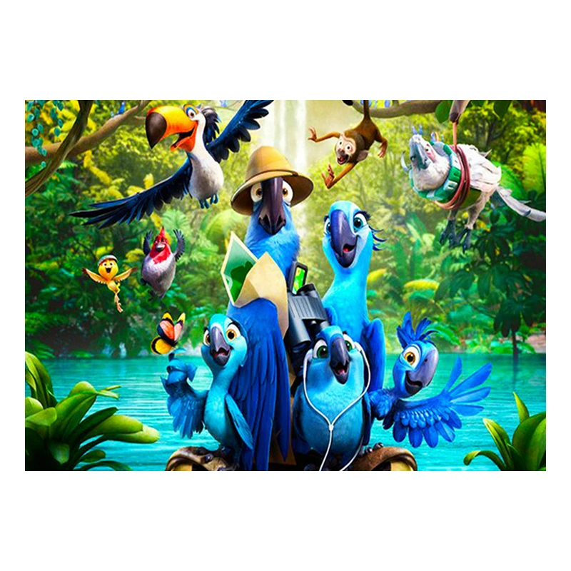 

DIY Diamond Embroidery Animal Painting Cross Stitch Parrot Singing Troupe Home Decoration Full Mosaic Crafts Kit For Needlework