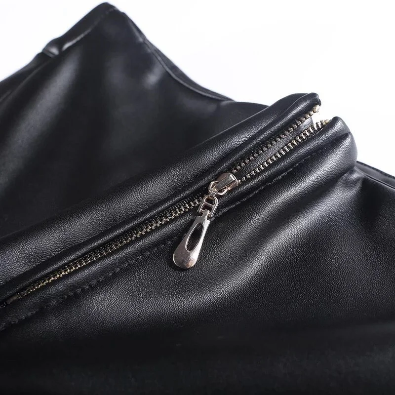 Осенние женские кожаные штаны Женские с высокой талией Зимние эластичные ПУ