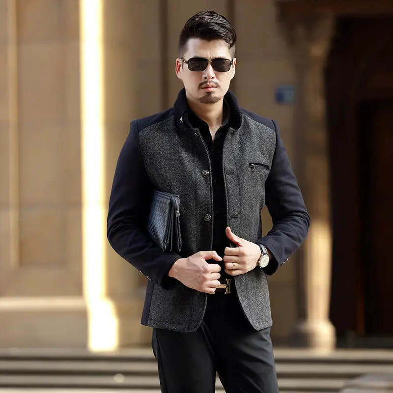 

Casual Male Outwear Fleece Thick Warm Windbreaker Jacket Spring Autumn Mens business Jackets Military Baseball top Coat Clothing