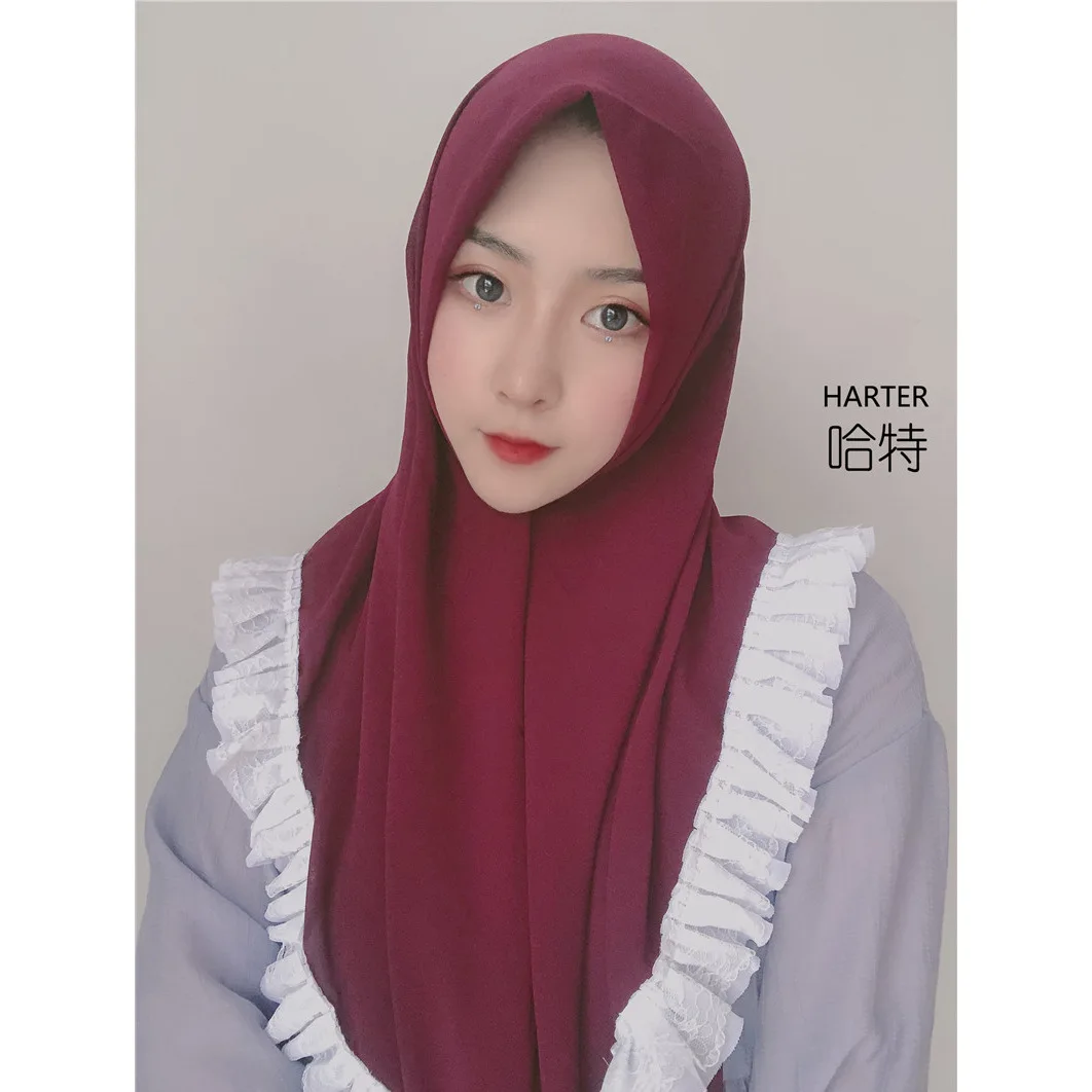 Мусульманский платок искусственный жемчуг шифоновый квадратный шарф большой