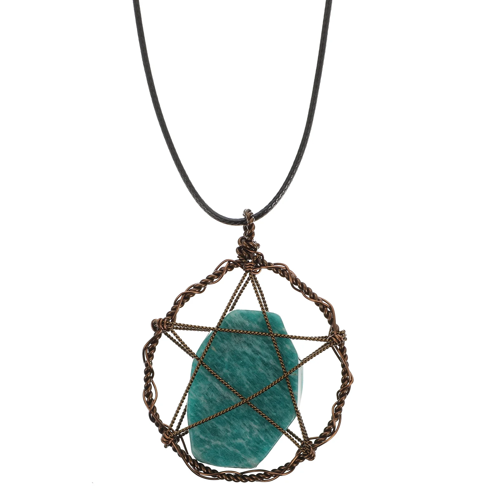 

1 шт. креативное ожерелье из натурального камня с дизайном пентаграммы, ювелирные изделия, каменная подвеска